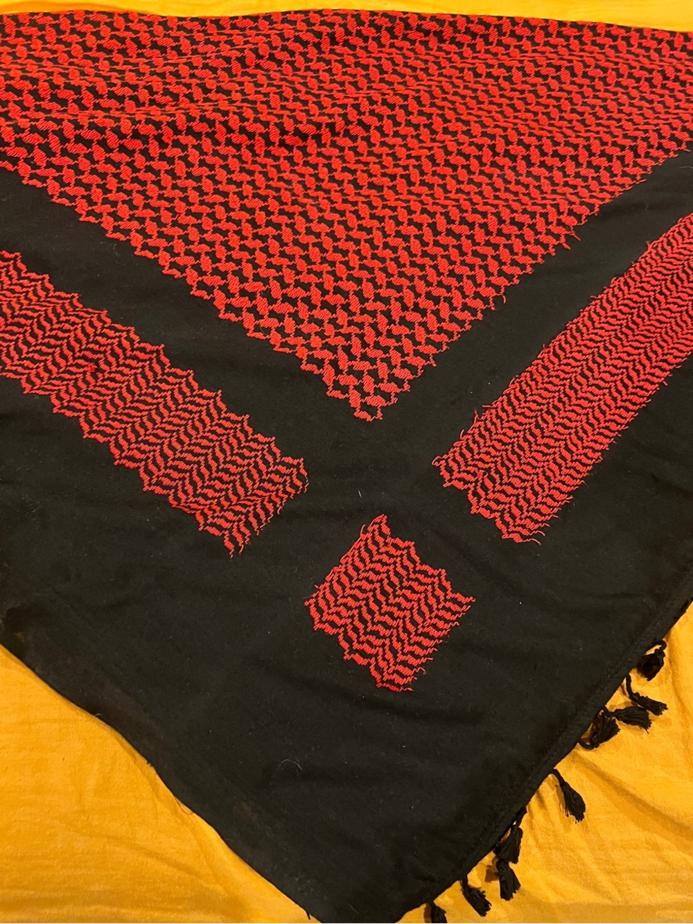 Red & Black hirbawi Keffiyeh made in Palestine